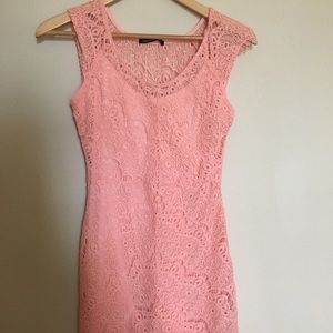 Coral lace dress